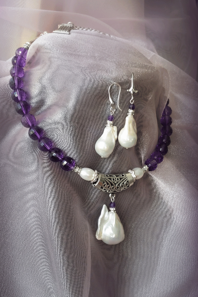 Levadia / Designer Jewelry Silver Set Natural Baroque Pearls Hypoallergenic Jewelry Most Popular Jewelry Gift For Women