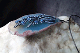 Elegia / Artisan Boho Necklace Designer Jewelry Floral Pendant Natural Blue Agate Stone Unique Necklace Gift For Women