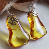 LOVE Amber / Designer Jewelry Raw Amber Stone Pendant Hypoallergenic Leather Necklace with Natural Amber Gift for Momen