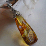 Got What I Need / Designer Jewelry Raw Amber Stone Pendant Hypoallergenic Leather Necklace with Natural Amber Gift for Momen