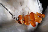 Down For You / Designer Jewelry Raw Amber Stone Pendant Hypoallergenic Necklace with Natural Amber Gift for Momen