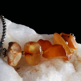 Down For You / Designer Jewelry Raw Amber Stone Pendant Hypoallergenic Necklace with Natural Amber Gift for Momen