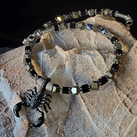 Mohave /  Bohemian Mens Necklace Natural Stones Scorpio Chocker Massive Man necklace