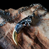 Amulet / Modern Necklace for Men Wolf Lion Tang Mens Necklace Tooth Silver Chains Strands