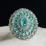 On My Mind / 6.5 / Designer Jewelry Blue Chalcedony Stone Unique Ring Hypoallergenic Silver 925 Ring Gift for Momen