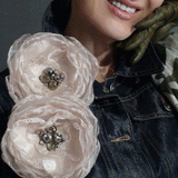 Wild Flower /  Boho Rose Choker Flower Brooch Clip Upcycled Magnolia Apple Blossom Upcycled Concept Store Made in USA