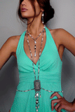 Endless Love / Designer Body Chain Necklace Silver Necklace For Women Large Baroque Pearl Pendant Unique Jewelry Gift For Lady