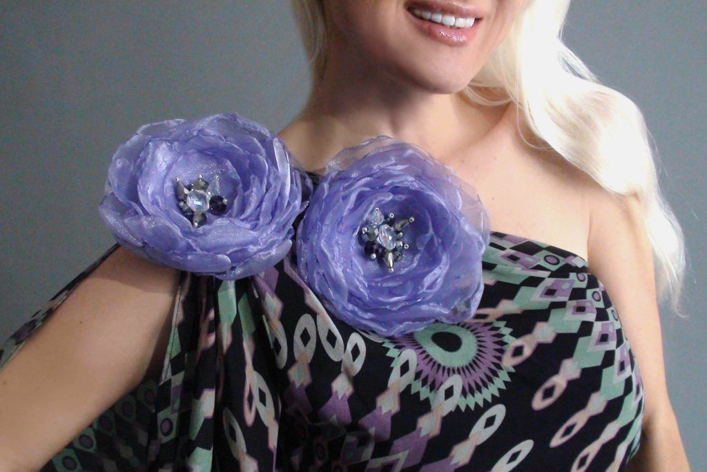 Wild Flower  / Boho Rose Choker Flower Brooch Clip Upcycled Magnolia Apple Blossom Upcycled Concept Store Made in USA