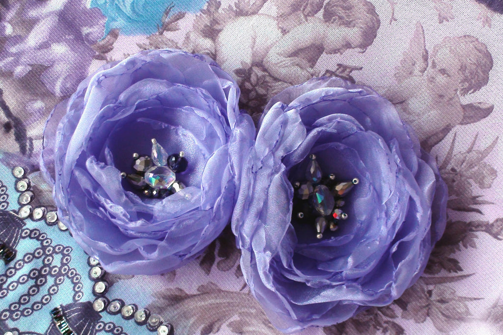 Wild Flower  / Boho Rose Choker Flower Brooch Clip Upcycled Magnolia Apple Blossom Upcycled Concept Store Made in USA