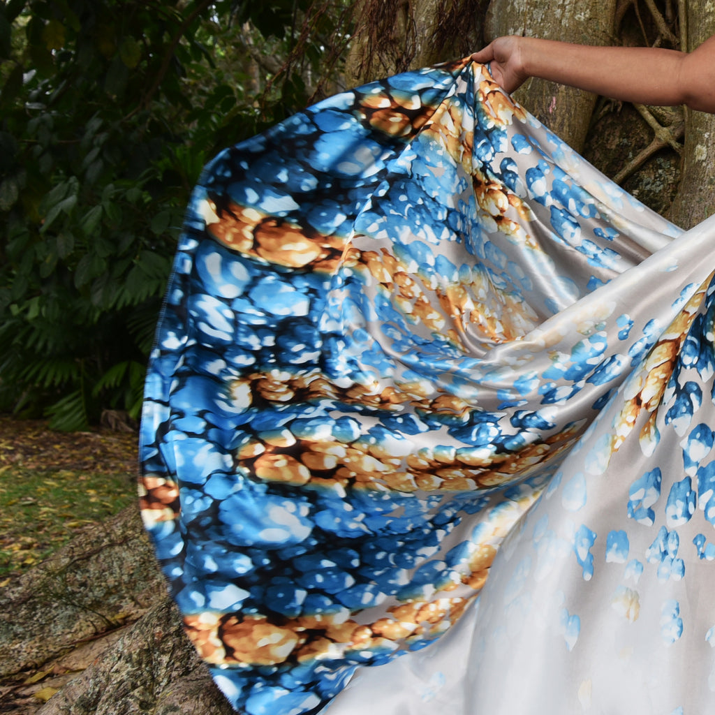 Spring Fresh / Designer Maxi Dress Boho Luxury Resort Wear Fabric Dress Artisan Concept Clothing Unique Upcycled Couture