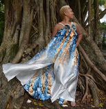Spring Fresh / Designer Maxi Dress Boho Luxury Resort Wear Fabric Dress Artisan Concept Clothing Unique Upcycled Couture