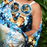 Spring Fresh / Designer Maxi Dress Boho Luxury Resort Wear Fabric Dress Artisan Concept Clothing Unique Upcycled Couture